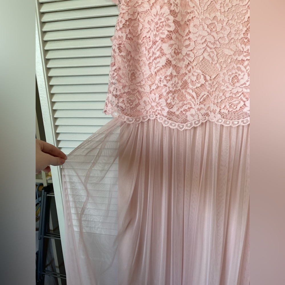 Le Parole Pink Lace Prom Dress - Size 12 - Picture 4 of 6